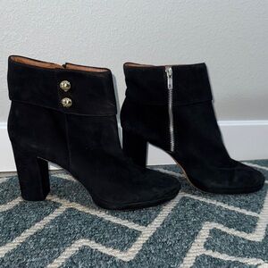 Kate Spade Suede Ankle Boots Size 9.5 Black